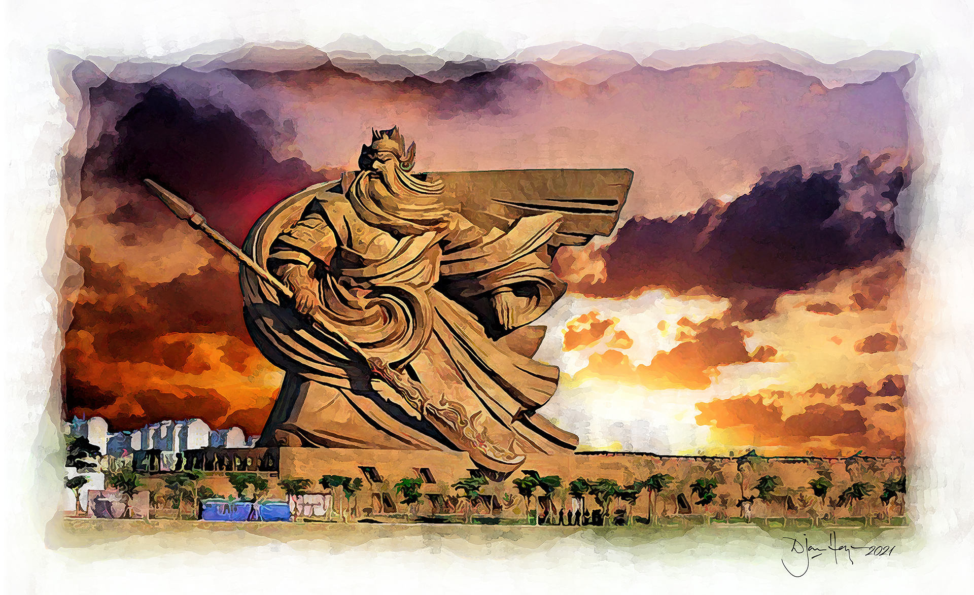 architecture the-giant-statue-of-guan-yu architectural-detail